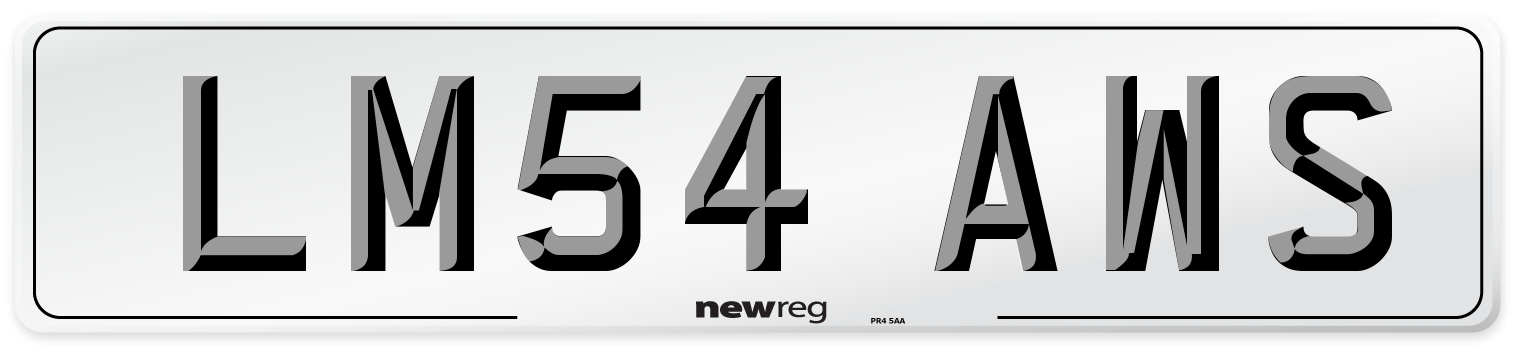 LM54 AWS Number Plate from New Reg